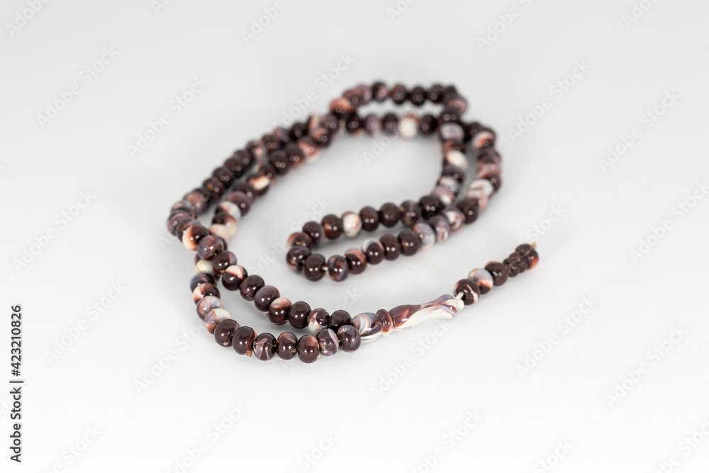 prayer beads isolated on white background prayer beads isolated on white background