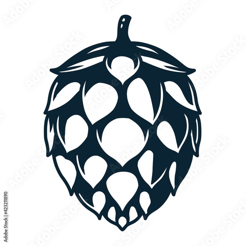 Beverage hop for craft beer bar and pub. Logo for brewery factory