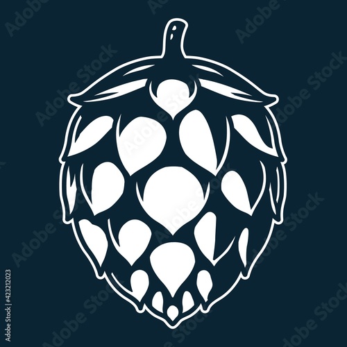Beverage hop for craft beer bar and pub. Logo for brewery factory