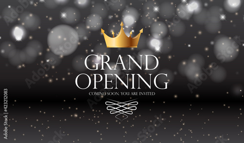 Grand Opening Luxury Invitation Banner Background. Vector Illustration