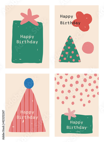 Congratulations greeting cards colorful vector set