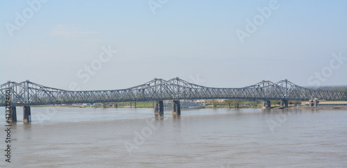 The Natchez Vidalia Bridge spans over the Mississippi River. It is the tallest bridge in Mississippi