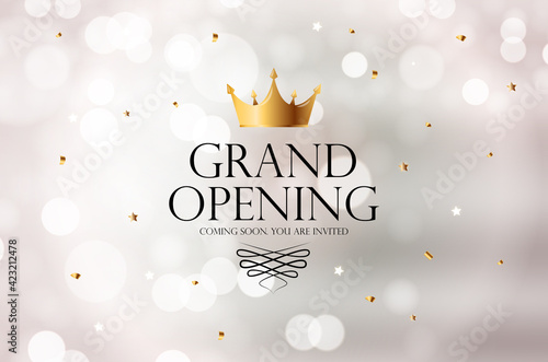 Grand Opening Luxury Invitation Banner Background. Vector Illustration