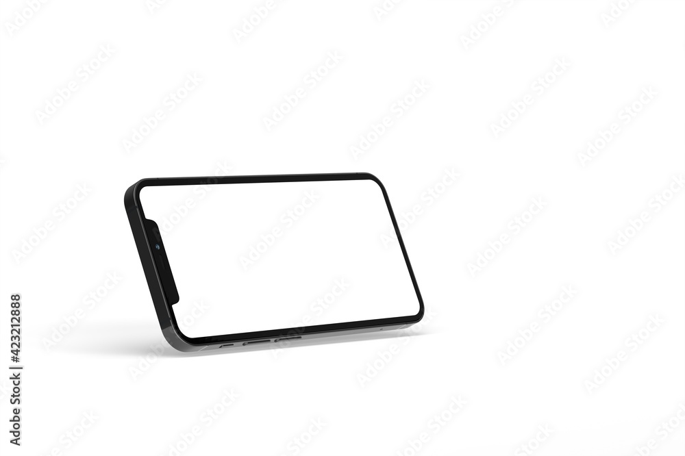 Realistic isometric black frameless smartphone mockup perspective 3d Realistic isometric black frameless smartphone mockup perspective 3d