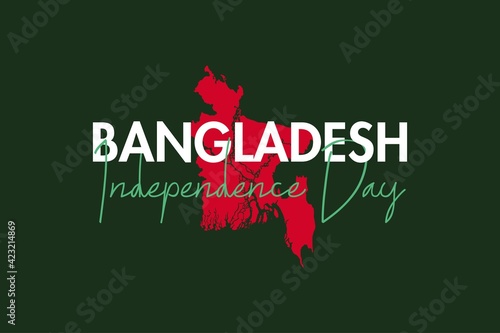 Illustration of Bangladesh independence day with the national flag concept, Bangladesh national day. 