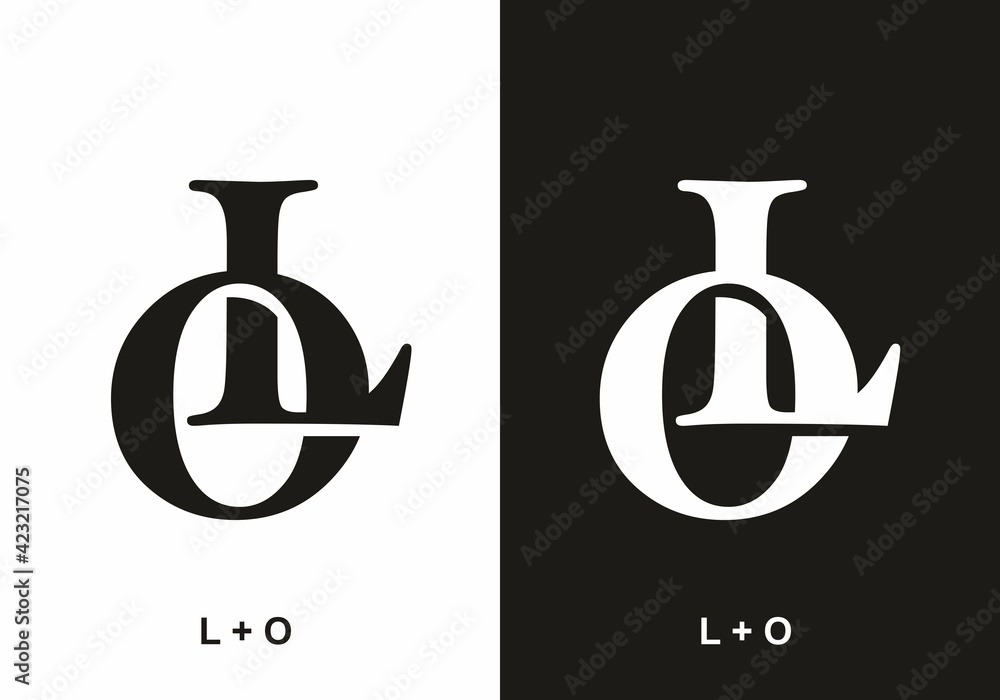 LO initial letter black and white LO initial letter black and white