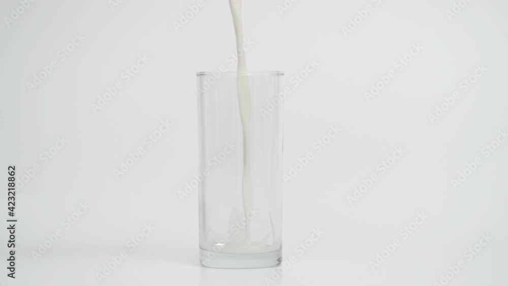 Slow Motion of Pouring Milk in Transparent Glass at 1000 fps Slow Motion of Pouring Milk in Transparent Glass at 1000 fps