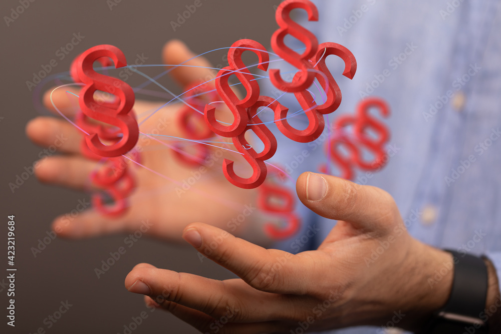 Symbol of Law and Justice - Paragraph / section sign - 3D Rendering Symbol of Law and Justice - Paragraph / section sign - 3D Rendering