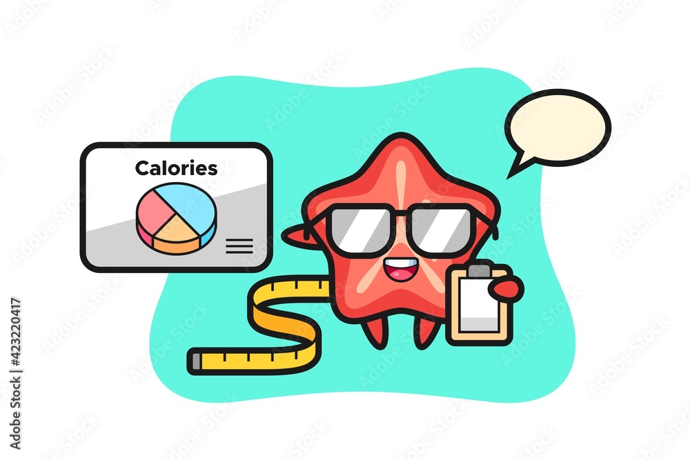 Illustration of starfish mascot as a dietitian