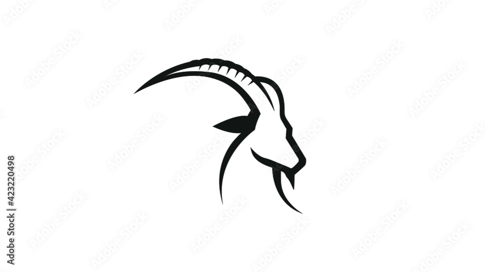 Creative Black Goat Head bighorn sheep Logo Design Vector Creative Black Goat Head bighorn sheep Logo Design Vector