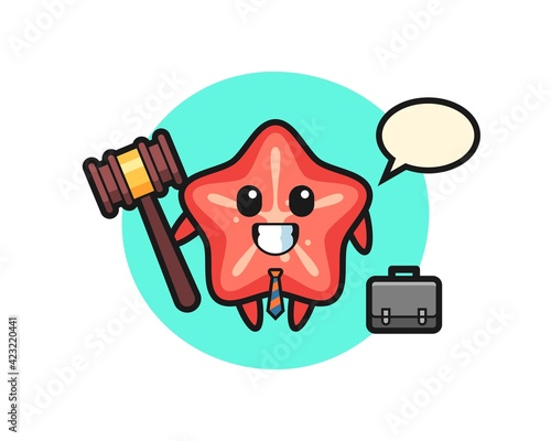 Illustration of starfish mascot as a lawyer