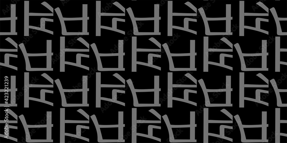 Obraz premium trendy background pattern with abstract japanese style ornament on black background. Wallpaper texture for your design. Vector 