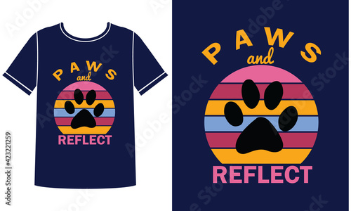 Cat paws t-shirt design concept