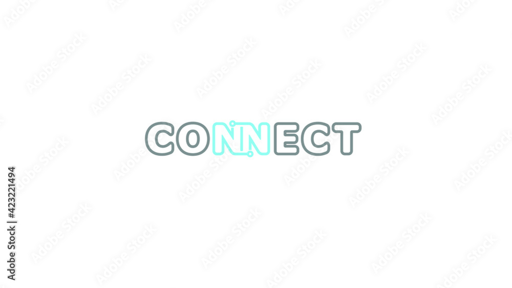 Connection Typography Logo Symbol Design Vecor Illustration