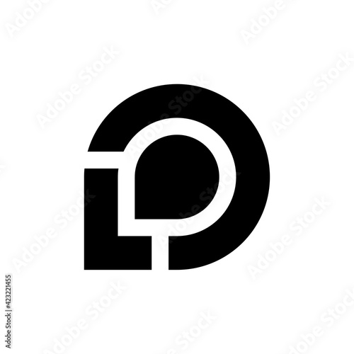 Vector Logo Letter L Marker Pin Angled