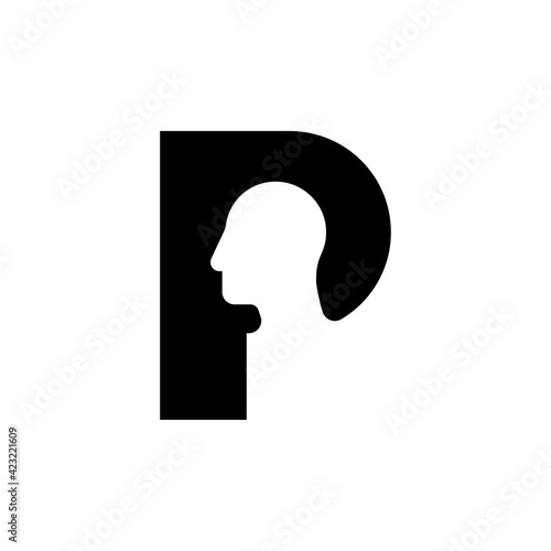 Vector Logo Letter P Silhouette