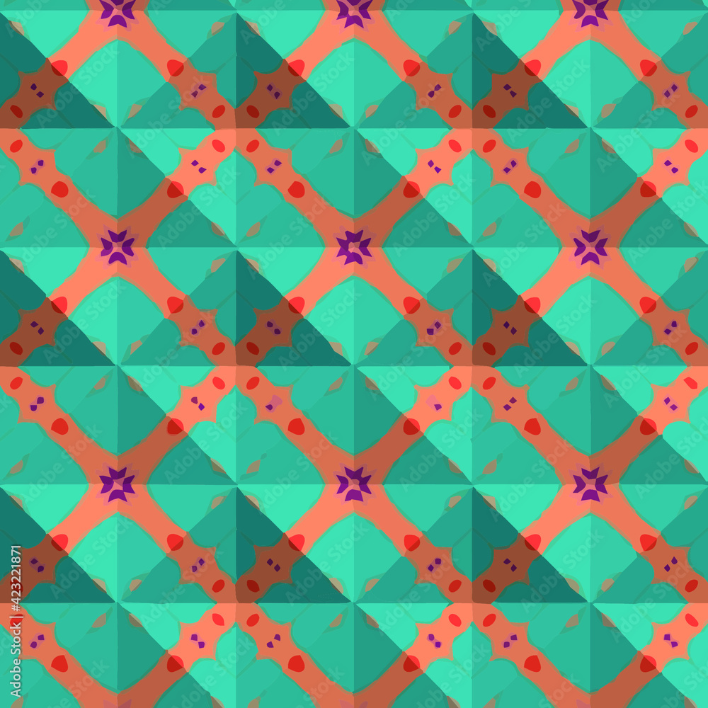 Fototapeta premium Geometric vector pattern with triangular elements. Seamless abstract ornament for wallpapers and backgrounds.