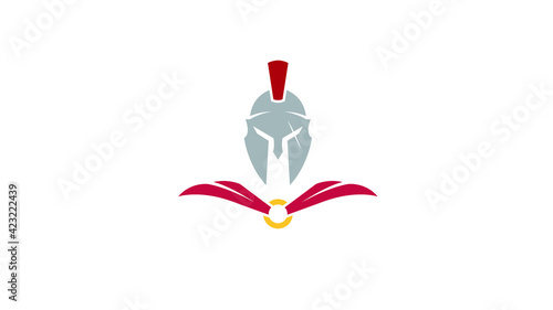 Fotografie, Obraz Creative Spartan Helmet Logo Design Vector Symbol Illustration