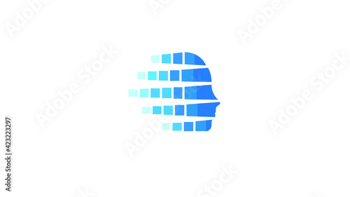 Creative Head Data Digital Logo Vector Symbol