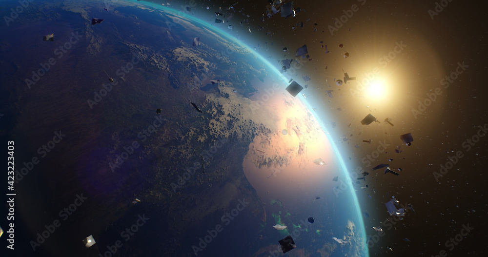 © Framestock - Space debris around planet Earth