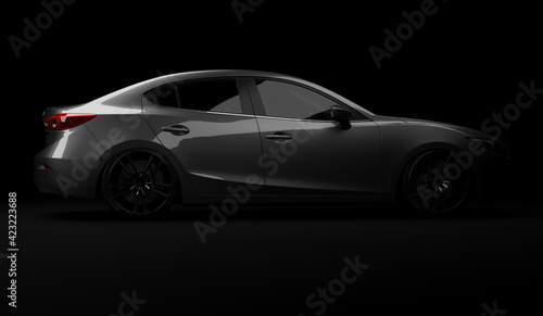 Tableau sur toile BANGKOK, THAILAND - FEBRUARY 2, 2019: Taillight of Mazda 3 modern sporty hatchback with reflection on rear red paint after paint polishing and coating