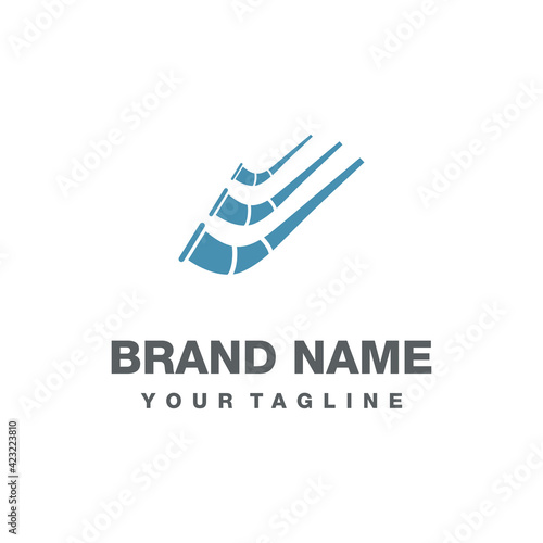 Alphorn logo design template, swiss traditional sound icon vector.