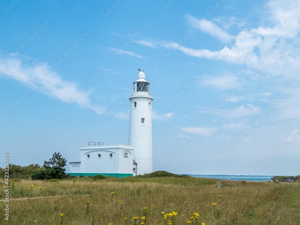 light house at Hurst Point England on a beautiful summers day