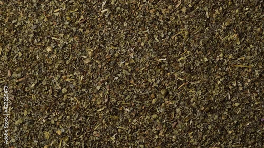 herbs of Provence seasoning top view rotation herbs of Provence seasoning top view rotation