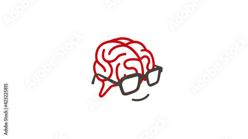Creative Brain Geek Logo Vector