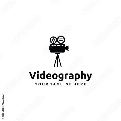 The Videography icon isolated on white background. Design elements for logo, Simple and clean flat design of the  Videography logo template. 