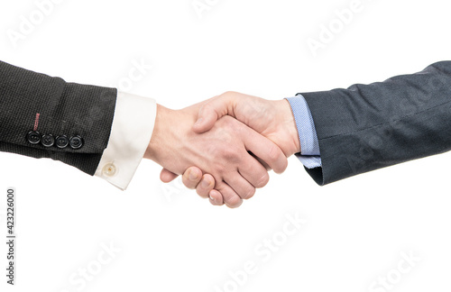 men shaking hands after successful business deal, partnership