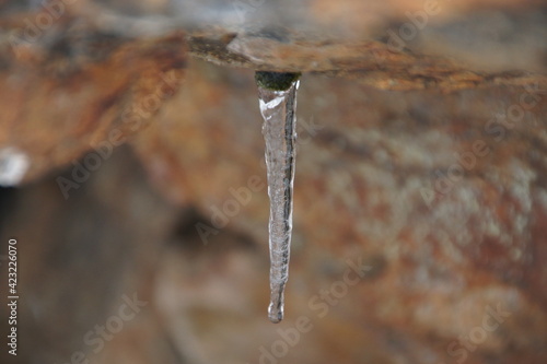 icicles on a stone