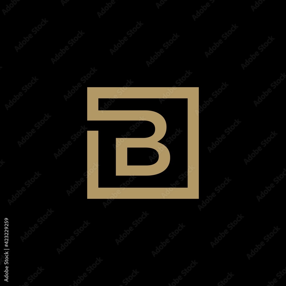 Abstract Letter B and square shape Abstract Letter B and square shape
