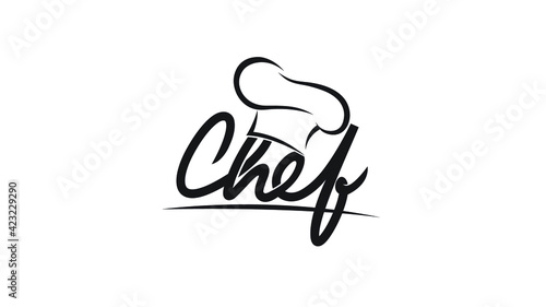 Creative Chef Hat Symbol Text Font Letter logo Vector Design Illustration