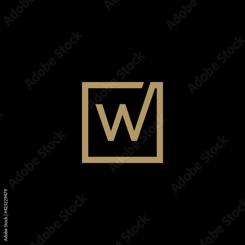 Abstract Letter W and square shape