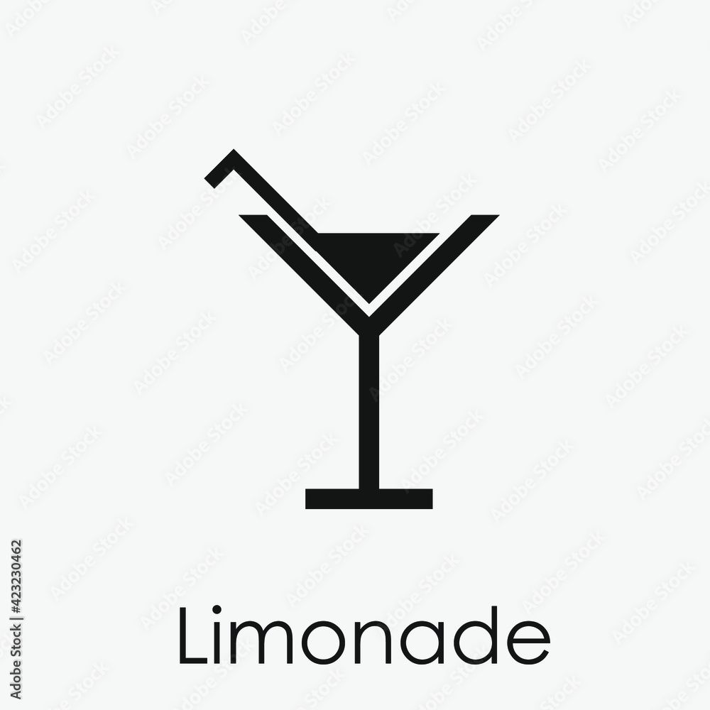 Lemonade vector icon. Editable stroke. Linear style sign for use on web design and mobile apps, logo. Symbol illustration. Pixel vector graphics - Vector Lemonade vector icon. Editable stroke. Linear style sign for use on web design and mobile apps, logo. Symbol illustration. Pixel vector graphics - Vector