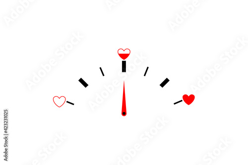 Love meter. Valentine's day card design element.