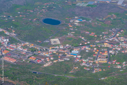 Aerial view of La Frontera town from La Llania lookout at El Hierro, Canary islands, Spain photo