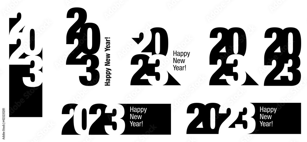 Merry Christmas and Happy New Year 2023 background in typographical style, card. Merry Christmas and Happy New Year 2023 background in typographical style, card.