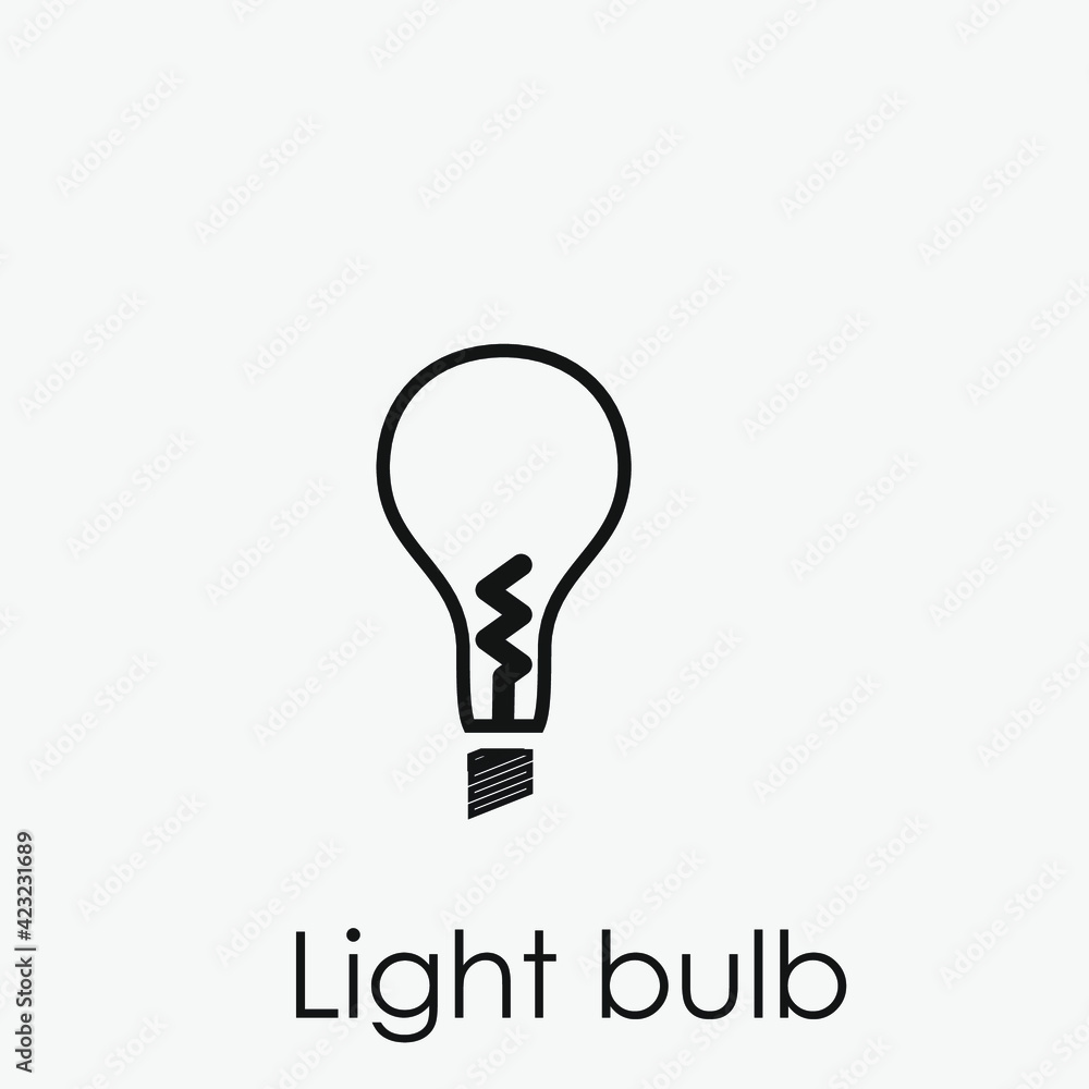 Light bulb vector icon. Editable stroke. Linear style sign for use on web design and mobile apps, logo. Symbol illustration. Pixel vector graphics - Vector Light bulb vector icon. Editable stroke. Linear style sign for use on web design and mobile apps, logo. Symbol illustration. Pixel vector graphics - Vector
