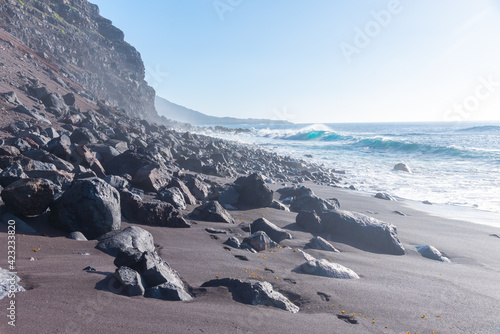 Playa del Verodal beach at El Hierro island, Canary islands, Spain photo