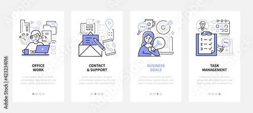 Efficient workflow - modern line design style web banners