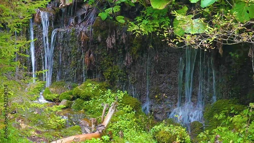 7 Springs Waterfall, 7 Izvoare, Bucegi Mountains, Dambovita County, Romania, it is considered the purest water in the world  photo