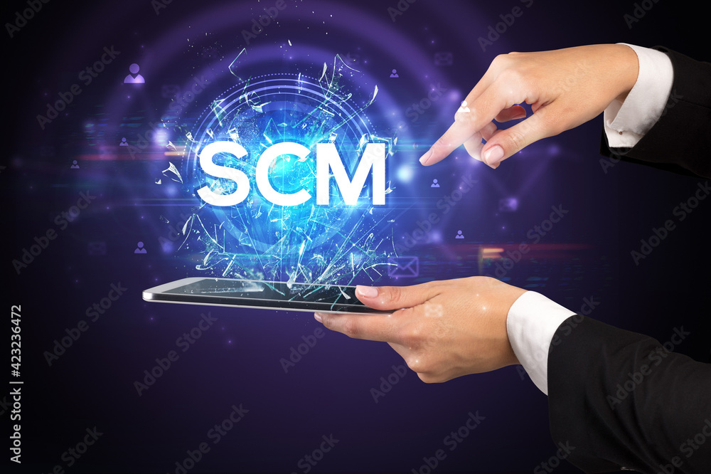 Close-up of a touchscreen with abbreviation. Close-up of a touchscreen with abbreviation.