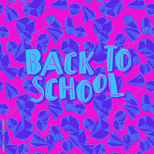 Back to school poster design with seamless numbers pattern background