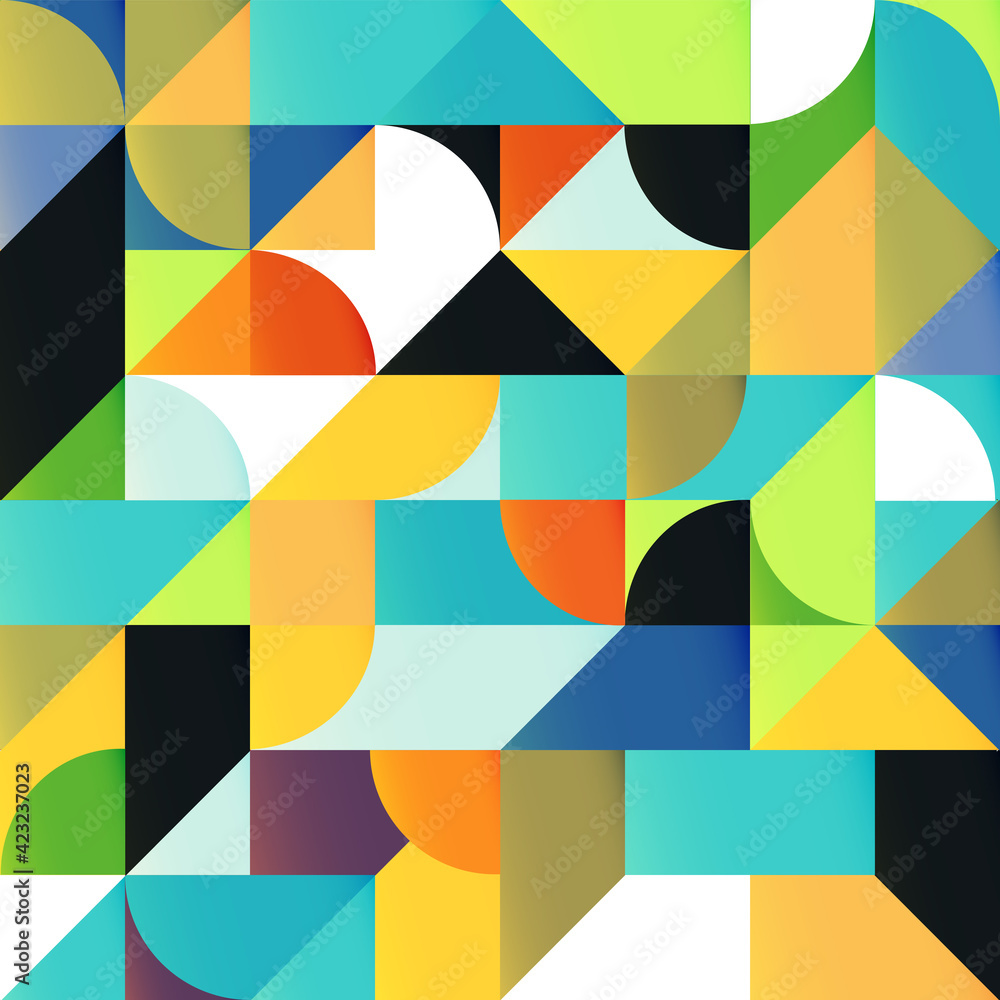 Multi-colored Abstract Geometric Shapes Background. Vector background