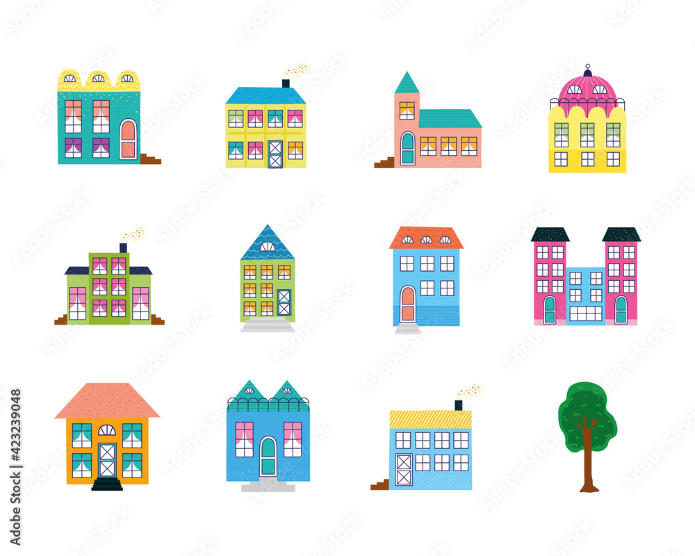 buildings and tree buildings and tree
