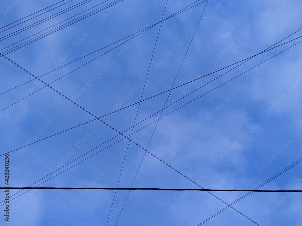 custom made wallpaper toronto digitalelectrical wires on a blue sky background