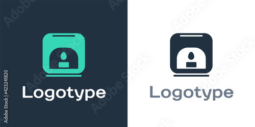 Logotype Aroma lamp icon isolated on white background. Logo design template element. Vector Illustration
