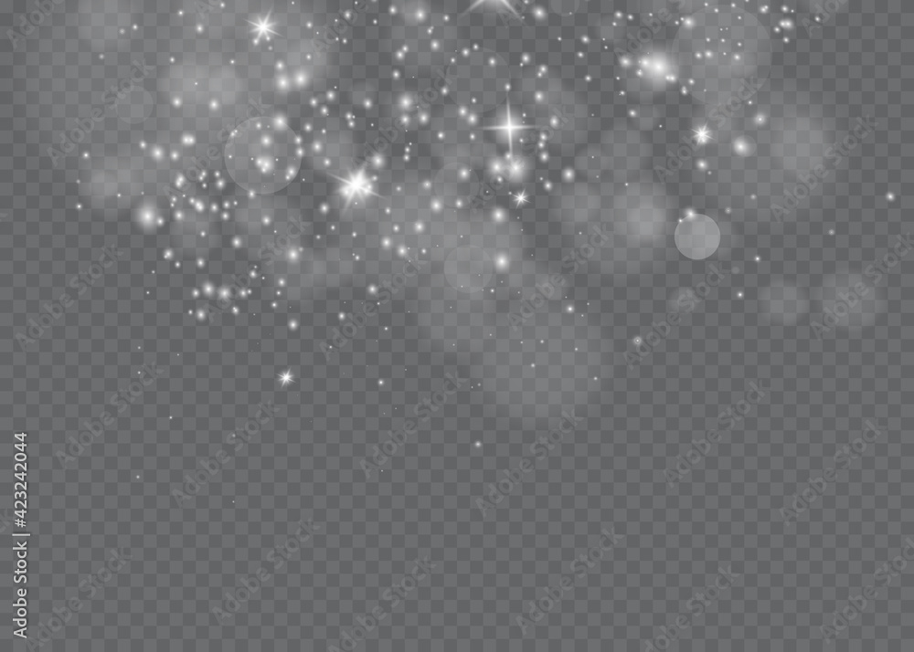 The dust sparks and golden stars shine with special light. Vector sparkles on a transparent background. Christmas light effect. The dust sparks and golden stars shine with special light. Vector sparkles on a transparent background. Christmas light effect.